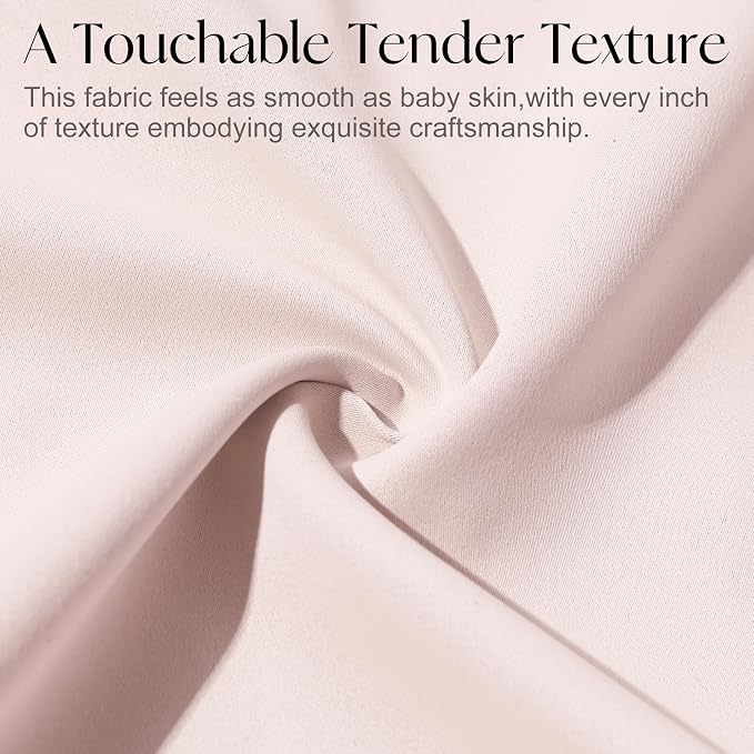 Etherealveil Baby Pink Pinch Pleated Blackout Curtains 2 Panels 40"x63" | Back - Image 8