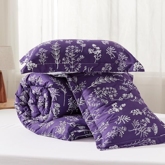 Bedsure Dark Purple California King Comforter Set - Image 7