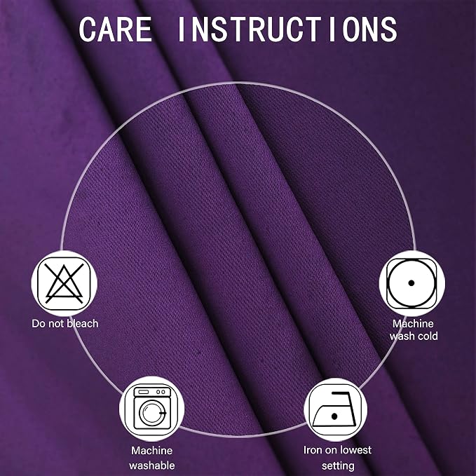 Blackout Curtains 66 x 95 inch/Purple Curtains Set of 2 Panels/Thermal - Image 4