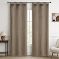 Blackout Two Layer Linen Curtains 86 Inches Long by PleatedDrapes