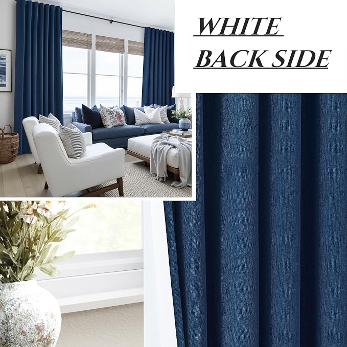 Navy Blue Blackout Curtains 84 Inch Length - Image 7