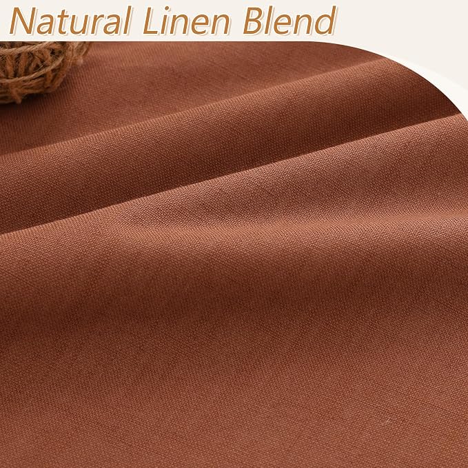 Terracotta 100% Blackout Curtains 96 Inch Length 2 Panels Set Fall Curtains - Image 3