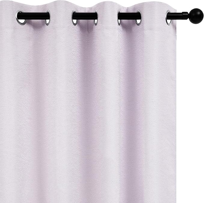 Deconovo 100% Blackout Curtains, Living Room Curtains Jacquard, 2 Panels - Image 2