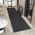 Ottomanson 2' x 12' Hallway Runner with Scraper Pile Extra Durable Non-Slip Rug Mat for Indoor & Outdoor Use - Ideal for Kitchen, Entryway, Patio & Garage - High-Traffic Carpet, Black
