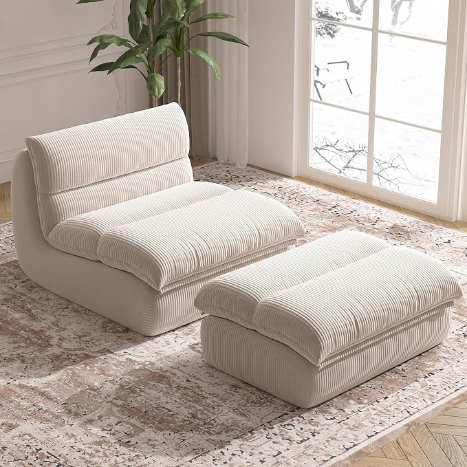 YVDNHP Bean Bag Chair with Ottoman, Cozy Comfy Reading Nook Chairs, Ultra Soft - Image 7