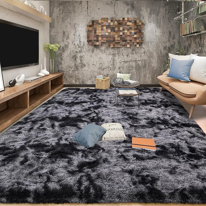 Soft Fluffy Rugs for Living Room, 5x8 Shaggy Area Rug for Bedroom, Modern Shag - Image 3