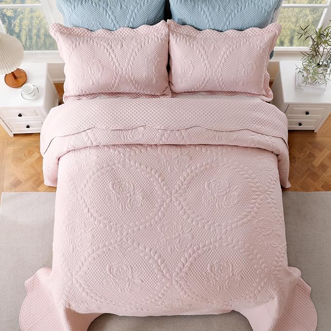 EVENHUG Oversized King Bedspreads California King Quilt Set - Image 3