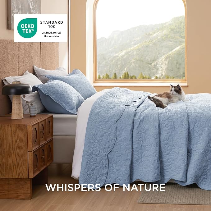Bedsure Quilt Queen Size Bedspread, Thin Comforter, Stitch-Free Quilt-Tech - Image 5