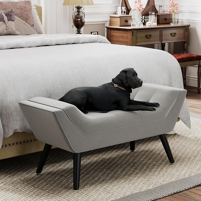 Upholstered Tufted Small Cute Bench Ottoman - Image 5