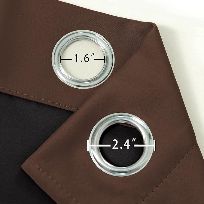 100% Blackout Curtains 40 x 63 Inch/Chocolate Brown Curtains 2 Panels - Image 7