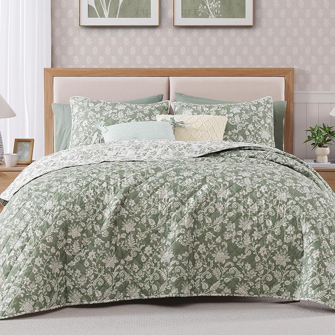 Twin/Twin XL Quilt Set-2 Pieces Soft Bedding Floral Reversible Coverlet | All - Image 7