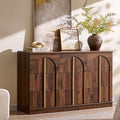 ACCOHOHO Arched Dresser for Bedroom with 9 Drawers, 52" Wide Modern Chest of Drawers with Rounded Edge & Metal Handles, Wood Storage Closet Dressers TV Stand for Living Room, Hallway, Brown