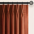 Burnt Orange Soft Velvet Pinch Pleat Blackout Curtains 96 Inches Long Thermal by Unknown