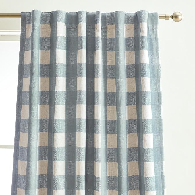 Grainger Rod Pocket Back Tab Window Curtain Panel, Chambray - Image 2