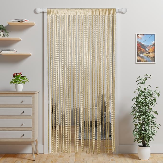Vintage Copper Coin Pattern Door Curtain by Unknown