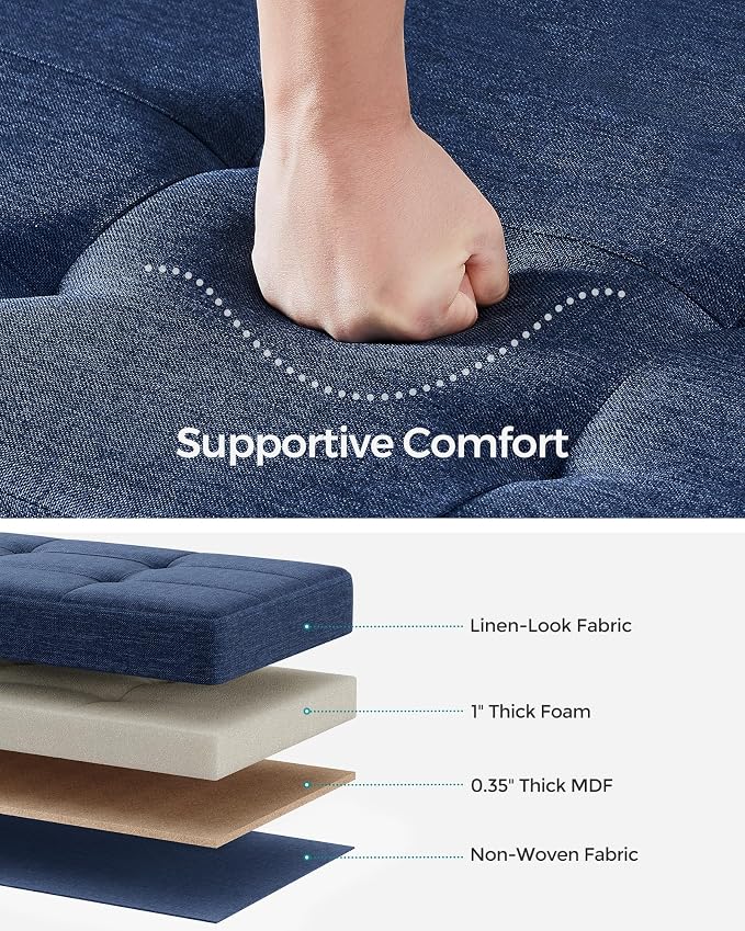 SONGMICS Storage Ottoman Bench, Foldable Foot Rest - Image 4