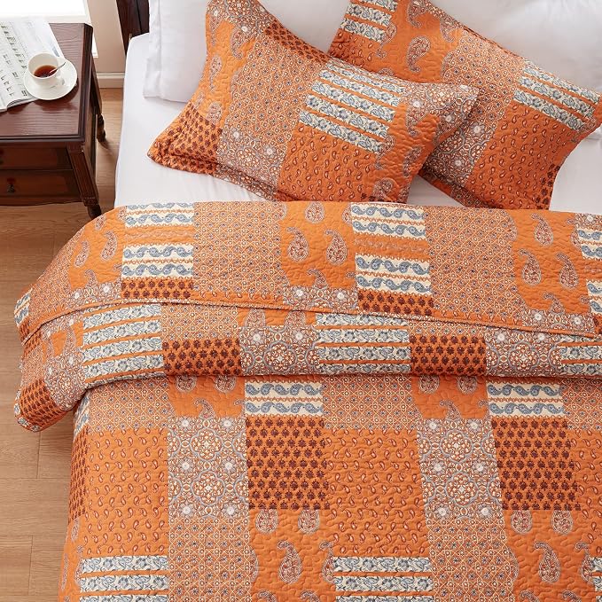 Quilt Set Full/Queen Size 3 Piece Bedspread Coverlet Lightweight Comforter - Image 5