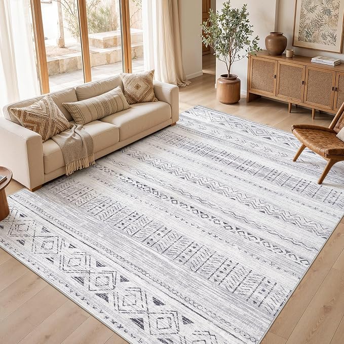 cotiled Boho 10x12 Area Rug for Living Room: Large Moroccan Washable Rug | by COTILED