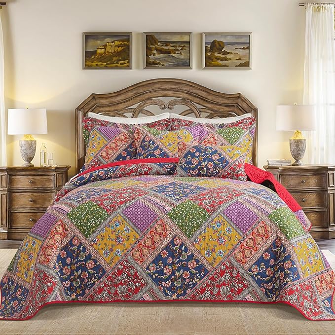 BEDIFANY Vintage Farmhouse Queen Quilt Set by BEDIFANY