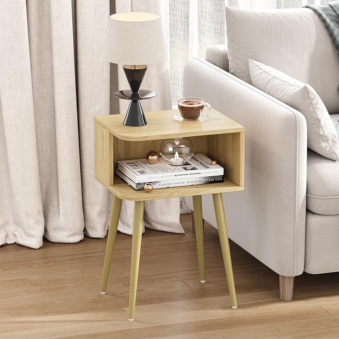 Natural Nightstand Set of 2, Small Bed Side Table - Image 4