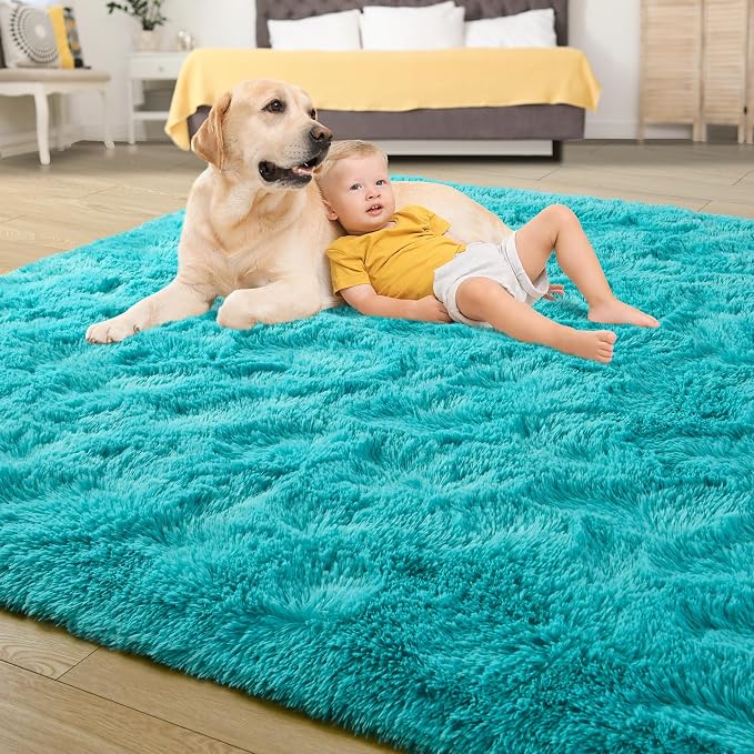 Fluffy Large Rugs for Living Room, Shag Area Rug 6x9 Soft Carpet for Bedroom - Image 4