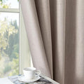 100% Blackout Curtains 96 inch Length 2 Panels Faux Linen Long Drapes by Zyvola