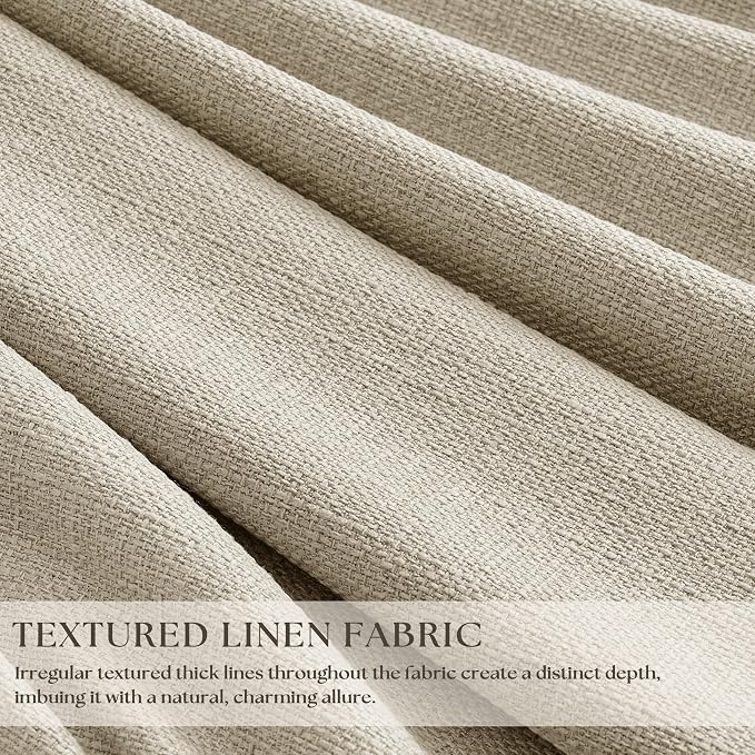 92 Inch Long Oatmeal Pleated 100% Blackout Curtains - Image 2