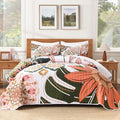 Oversized King Quilt Set Pink, 120x120 Floral Super King Bedspread | 3 Pieces by Andency