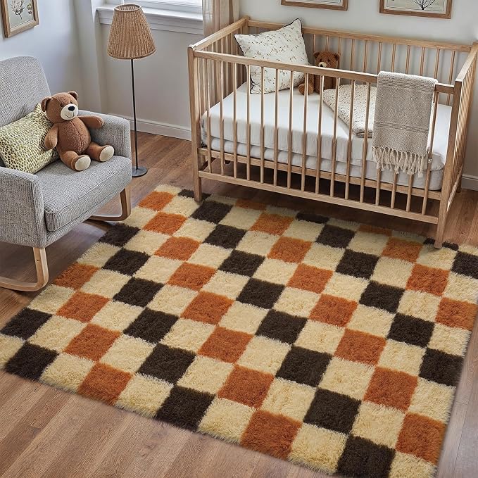 Soft Shag Rug 4x6 for Kids Room High Pile Non-Slip Fluffy Carpet | Machine by PureCozy