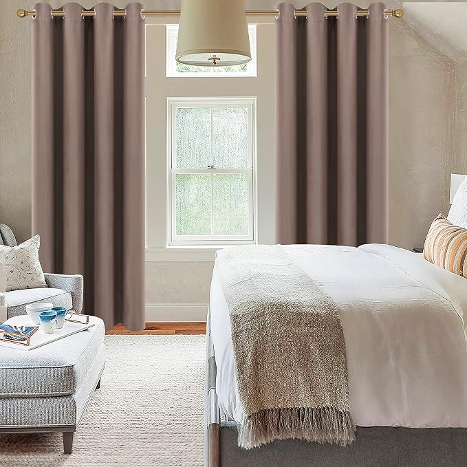 Diraysid Cappuccino Grommet Blackout Curtains - Image 5