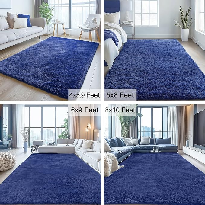 OLANLY 4x4 Machine Washable Accent Rug, Soft Fluffy Shaggy Area Rug - Image 6