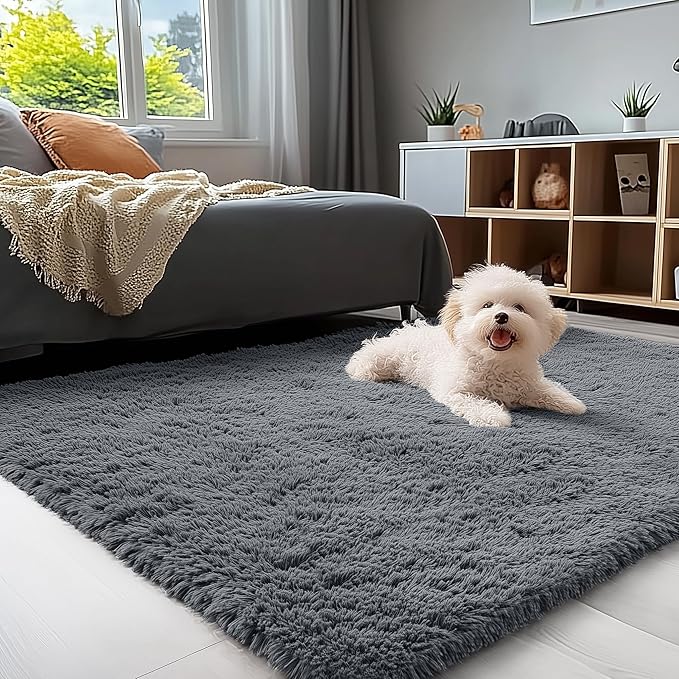 OLANLY 4x7 Area Rugs for Living Room Bedroom, Machine Washable Soft Fluffy - Image 3