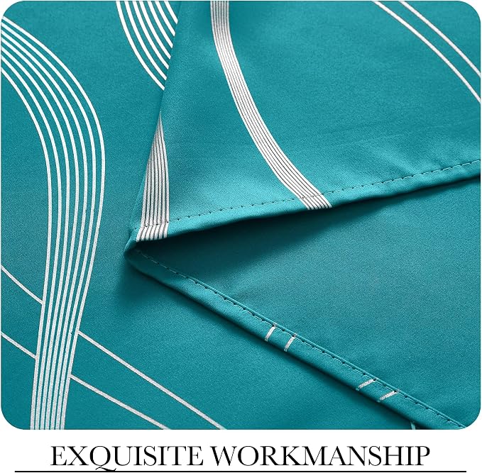 NICETOWN Room Darkening Peacock Teal Curtains - Image 6