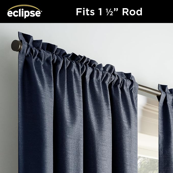 Eclipse Kendall Textured Blackout Rod Pocket Curtain - Image 4