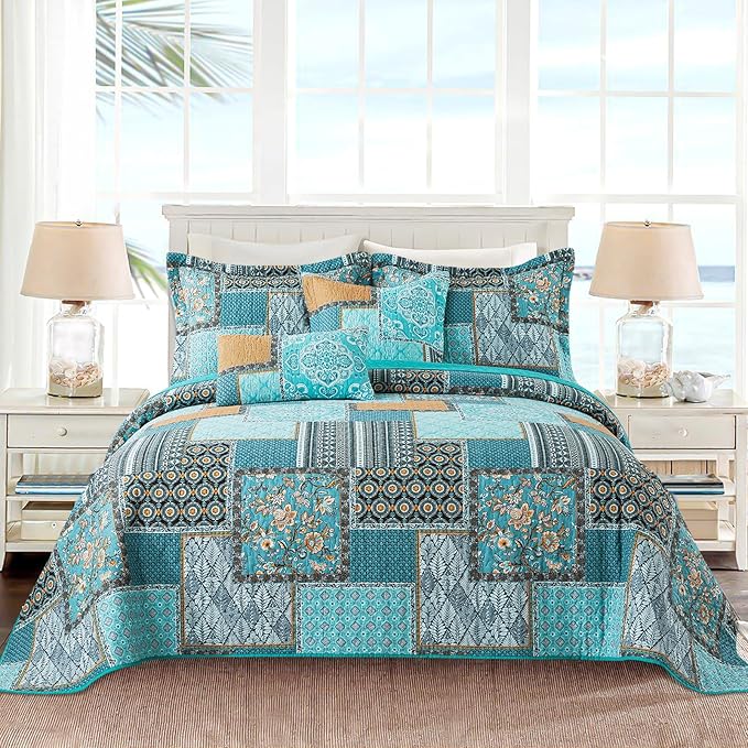 VAPUTAR Oversized King Quilt Bedding Set, Cotton California King Bedspreads | by VAPUTAR