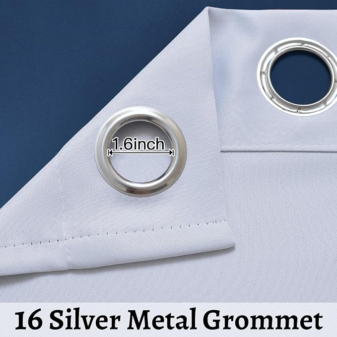 SimpleHome Ombre Gradient Blue White to Gray Curtains - Image 4