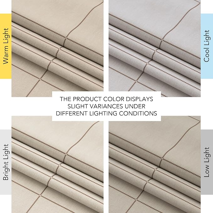 NICETOWN 100% Blackout Taupe Plaid Curtains - Image 9