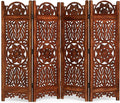 Lightnpro 4 Panel Majestic Wooden Room Divider 64" x 48" Hand-Carved Folding by Lightnpro