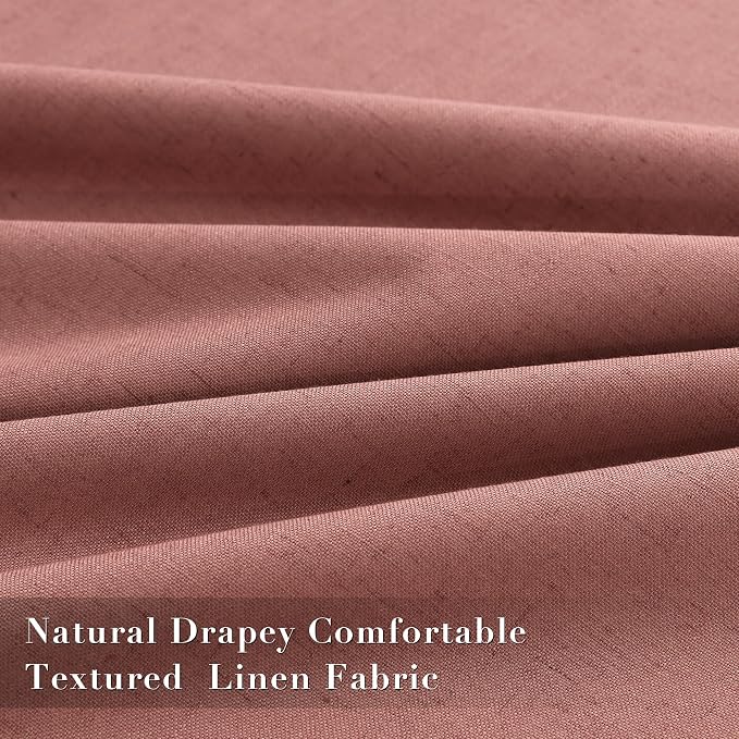 Joywell 100% Blackout Linen Curtains 96 Inches - Image 4