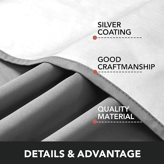 Deconovo Light Grey Blackout Curtains - Image 2
