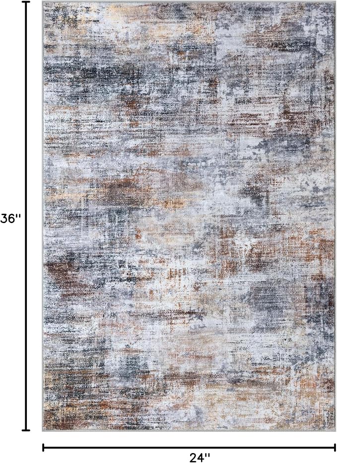 Small Abstract Area Rug 2x3 Ft Entryway Rugs Washable Door Mat Indoor Entrance - Image 2