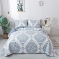 3-Piece Quilt Set Quilted Bedspread Lightweight Coverlet Set Floral Printed by Travan