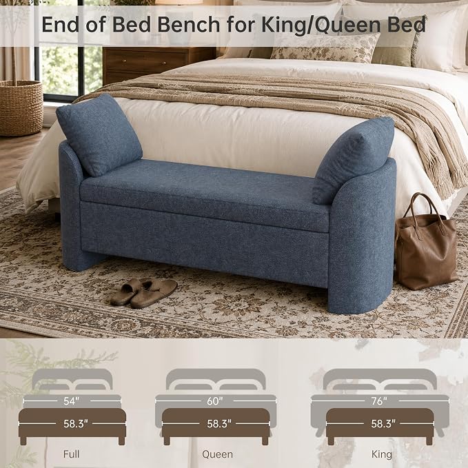 Usaint 58.3" Upholstered Storage Ottoman Bench - Image 4