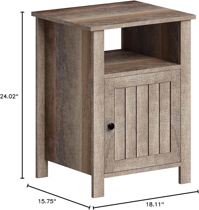 ChooChoo Farmhouse Nightstand, Rustic Vintage End Side Table - Image 2