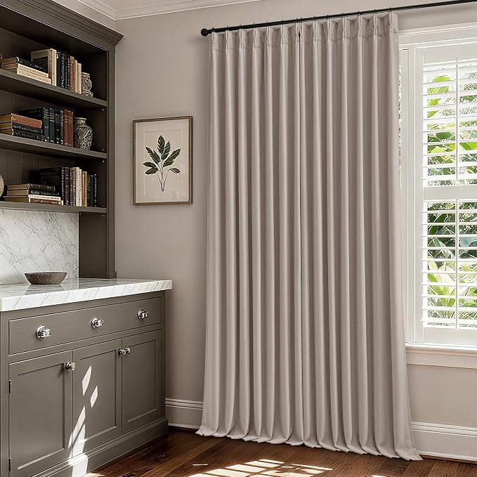 70 Inch Wide Blackout Curtains 90 Inches Long Pinch Pleated Burlywood Birch | by Twodrapes