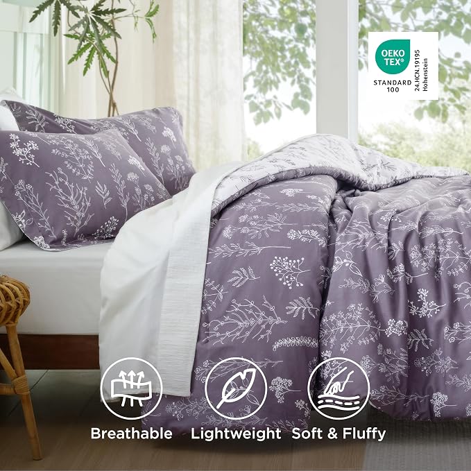Bedsure Grayish Purple Twin/Twin XL Comforter Set - Image 4