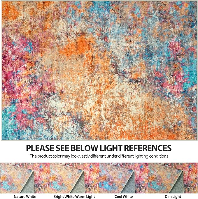 Aelenmu 5x7 Area Rugs for Living Room Washable Bedroom Dining Room Colorful | - Image 7