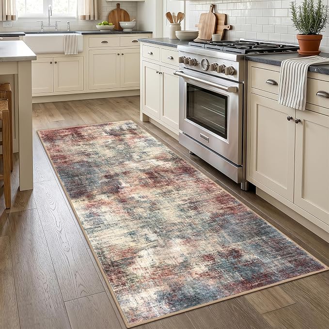 Abstract Runner Rug 3x7 Ft Washable Runners - Image 3