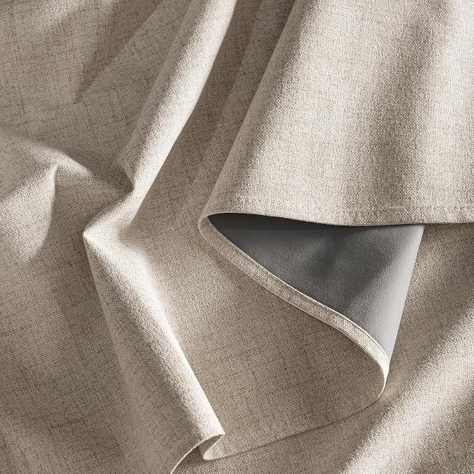 RYB HOME Linen Textured 100% Blackout Curtains - Image 7