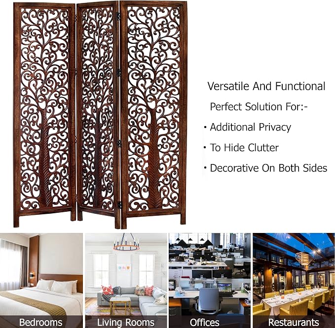 COTTON CRAFT Room Divider Wood Screen - Image 5